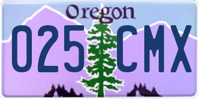 OR license plate 025CMX