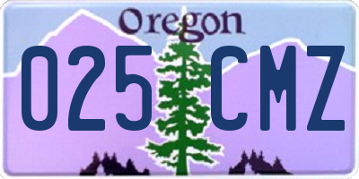 OR license plate 025CMZ