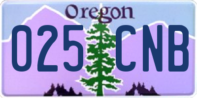 OR license plate 025CNB