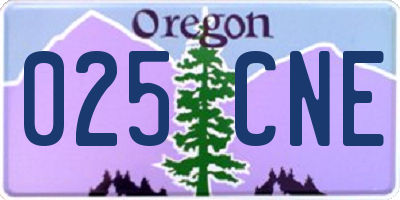 OR license plate 025CNE