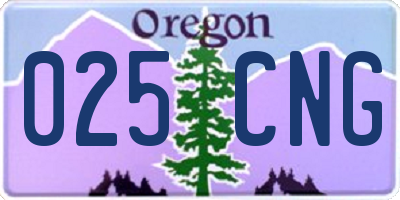 OR license plate 025CNG