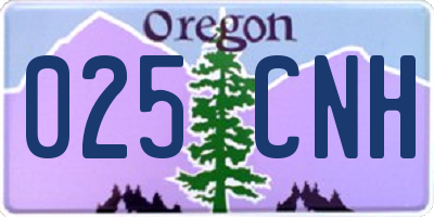OR license plate 025CNH