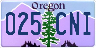 OR license plate 025CNI