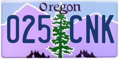 OR license plate 025CNK