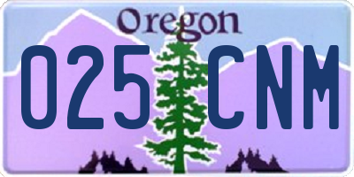 OR license plate 025CNM