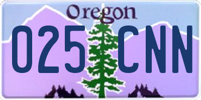 OR license plate 025CNN
