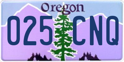 OR license plate 025CNQ