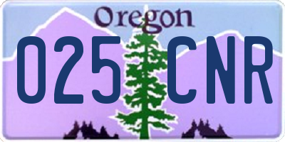 OR license plate 025CNR