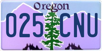 OR license plate 025CNU