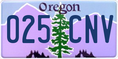 OR license plate 025CNV