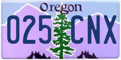 OR license plate 025CNX