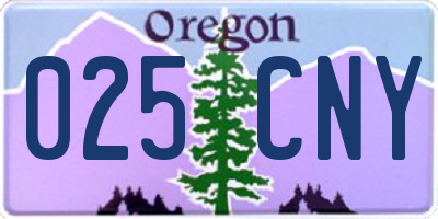 OR license plate 025CNY