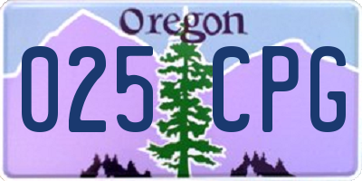 OR license plate 025CPG