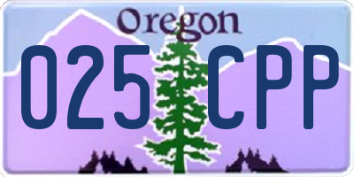 OR license plate 025CPP