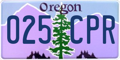 OR license plate 025CPR