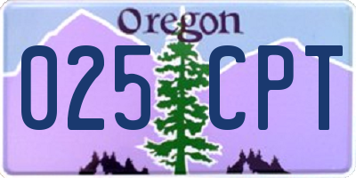 OR license plate 025CPT