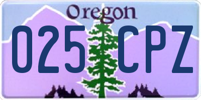 OR license plate 025CPZ