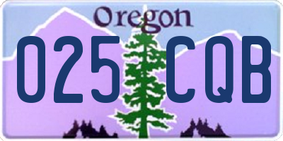 OR license plate 025CQB