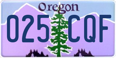 OR license plate 025CQF