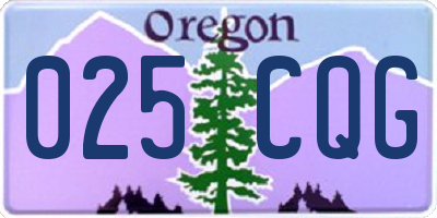 OR license plate 025CQG