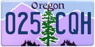 OR license plate 025CQH