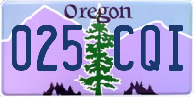 OR license plate 025CQI