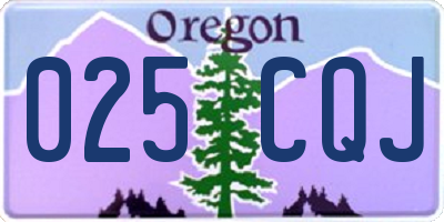 OR license plate 025CQJ