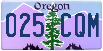 OR license plate 025CQM