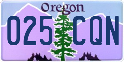 OR license plate 025CQN
