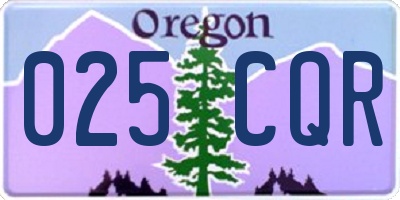 OR license plate 025CQR