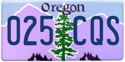 OR license plate 025CQS
