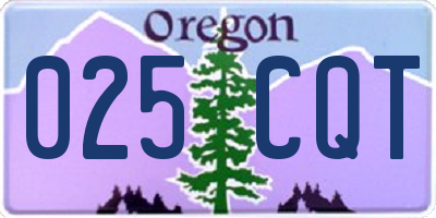 OR license plate 025CQT