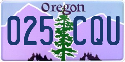 OR license plate 025CQU
