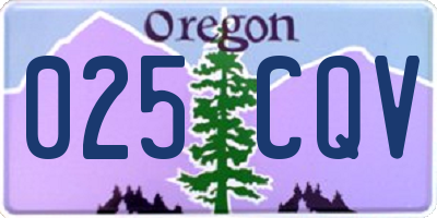 OR license plate 025CQV