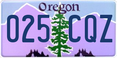 OR license plate 025CQZ