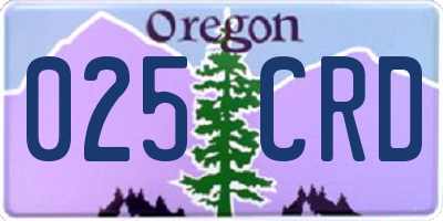 OR license plate 025CRD