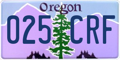 OR license plate 025CRF