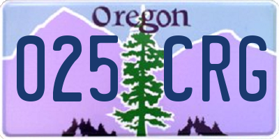 OR license plate 025CRG