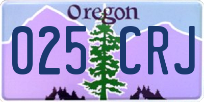 OR license plate 025CRJ