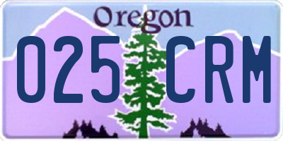 OR license plate 025CRM