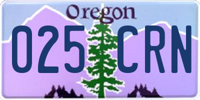 OR license plate 025CRN
