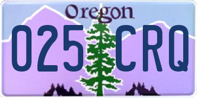 OR license plate 025CRQ