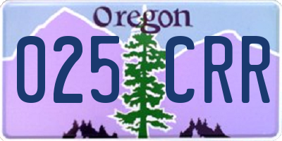 OR license plate 025CRR