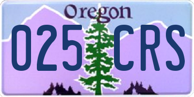 OR license plate 025CRS