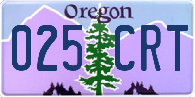 OR license plate 025CRT