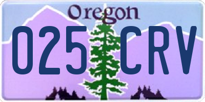 OR license plate 025CRV