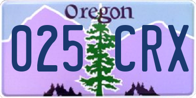 OR license plate 025CRX