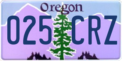 OR license plate 025CRZ