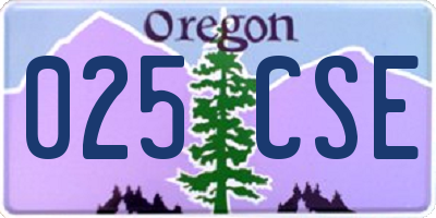 OR license plate 025CSE