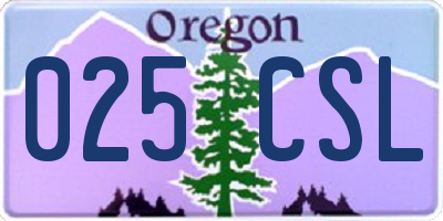 OR license plate 025CSL